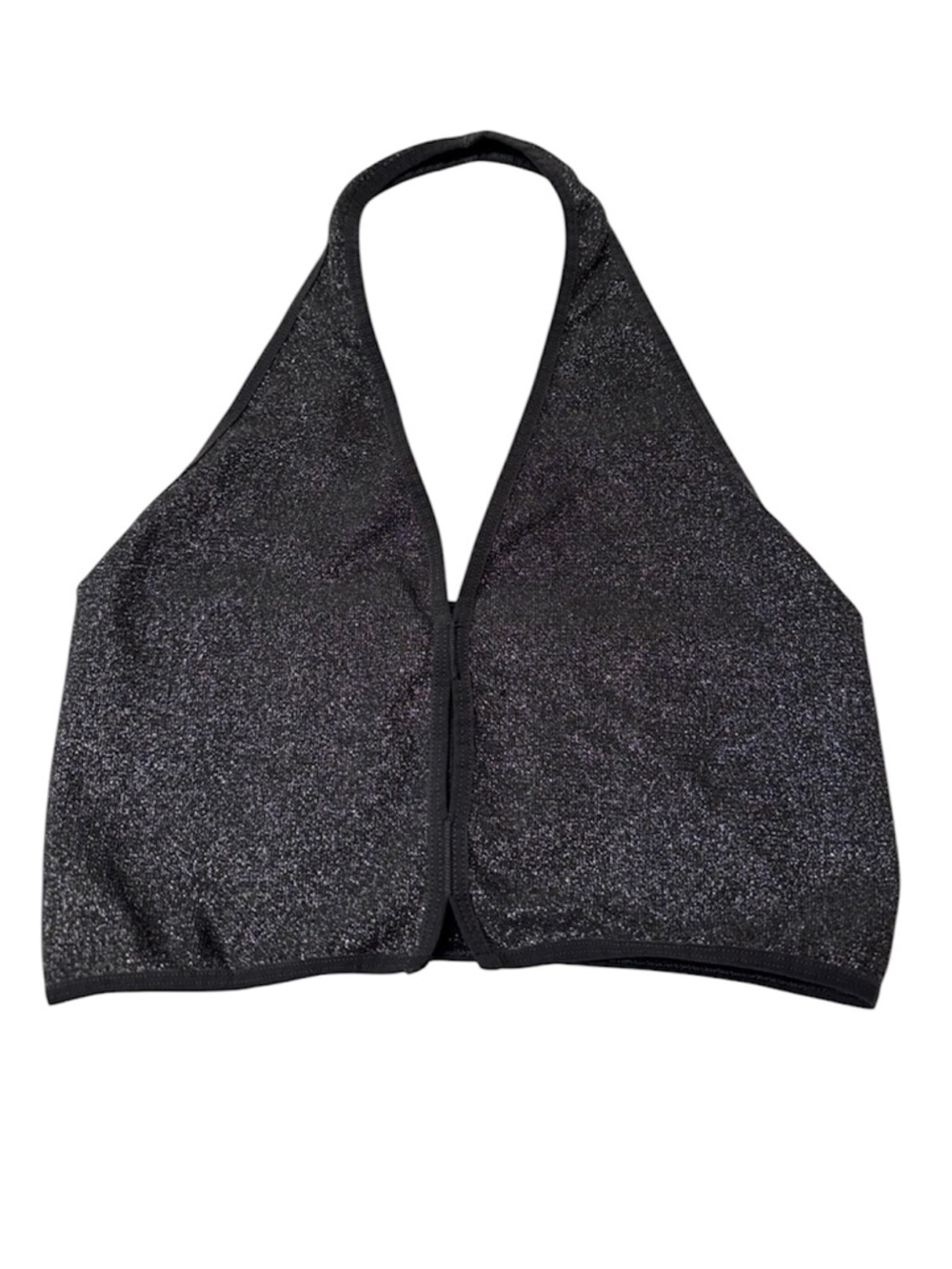 Anthropologie | Seamless Lurex Sparkle Cropped Halter Tank Top Size L / XL Fairy